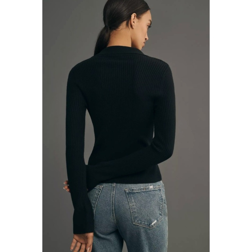 PAIGE Jayde Collared Buttondown Cardigan Ribbed Knit Small Cuff Detail - Picture 6 of 9